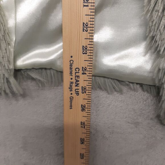 Fashion Nova Furry Vest Sage Green One Size Fits Most Satin Lined - Picture 6 of 8